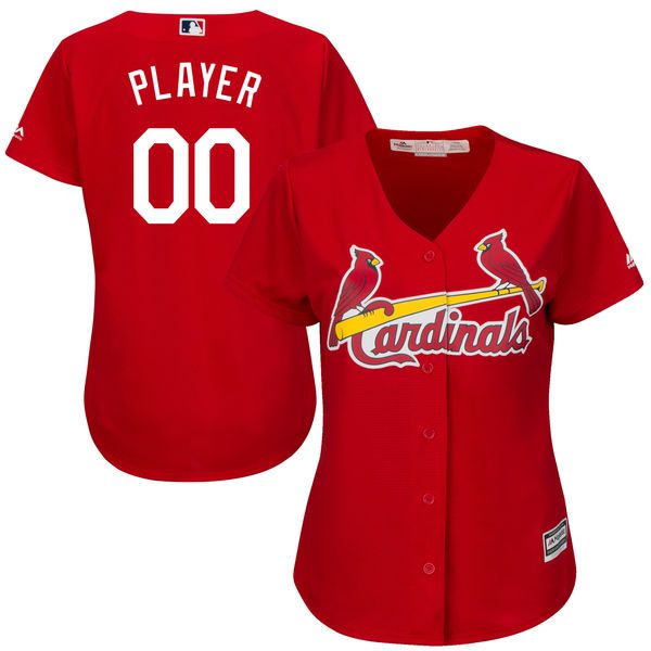 Women St. Louis Cardinals Majestic Red Scarlet Cool Base Alternate MLB Jersey